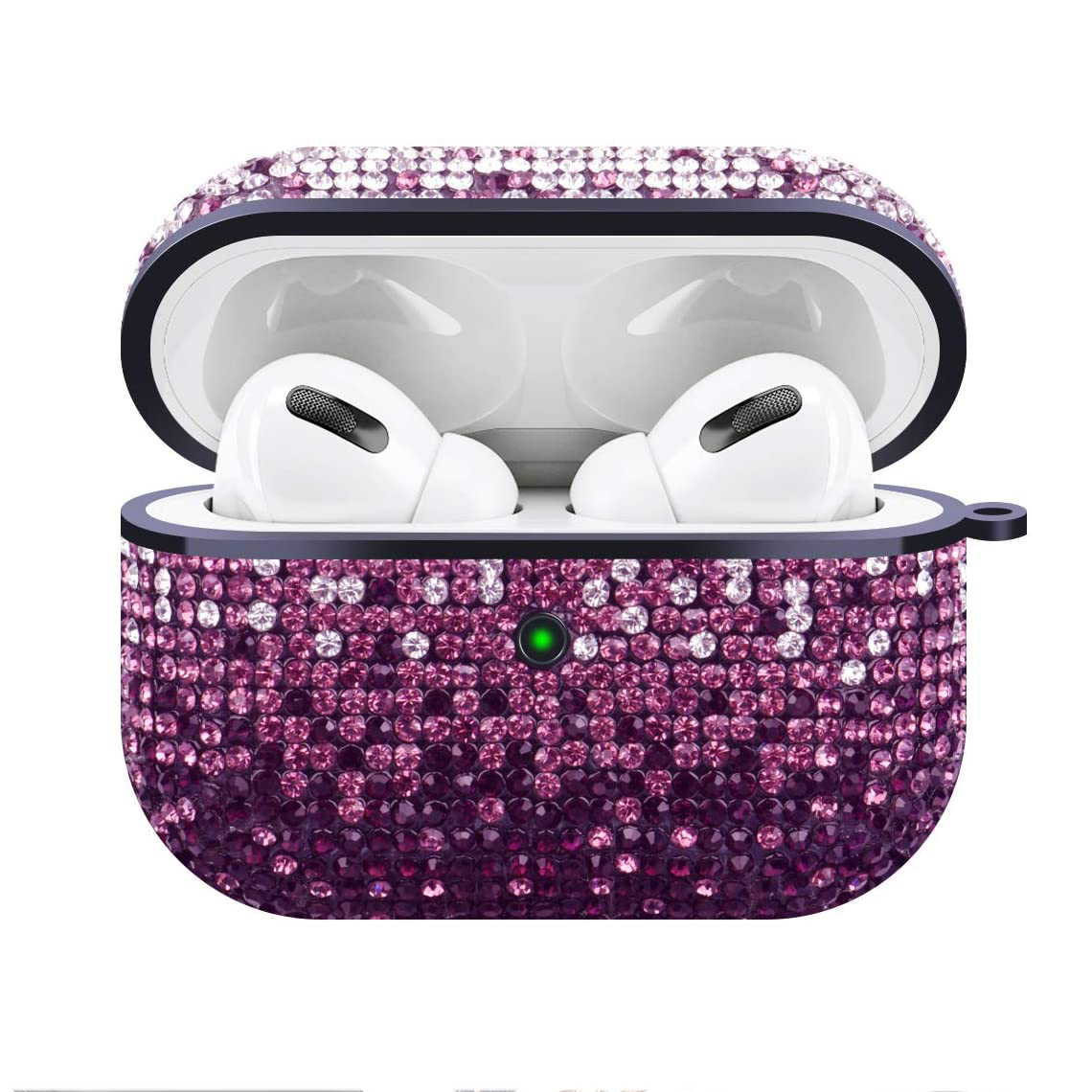 Rhinestone Gradient Bling Glitter Sparkle Diamond Crystal Case for Apple Airpods Pro (Pink)